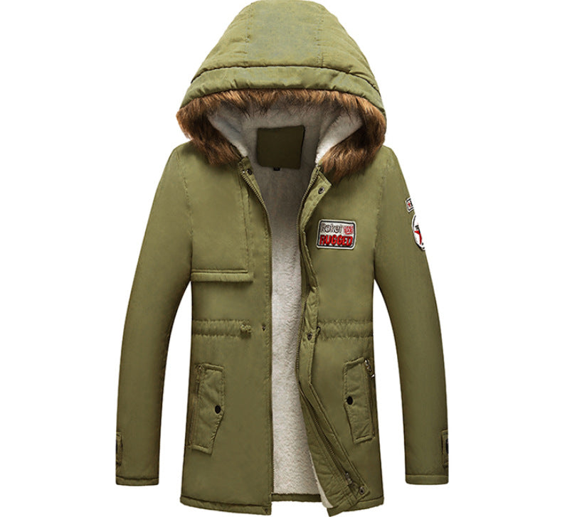 Herren modische Winterjacke mit Kunstfellkragen und praktischen Taschen ModeGeist