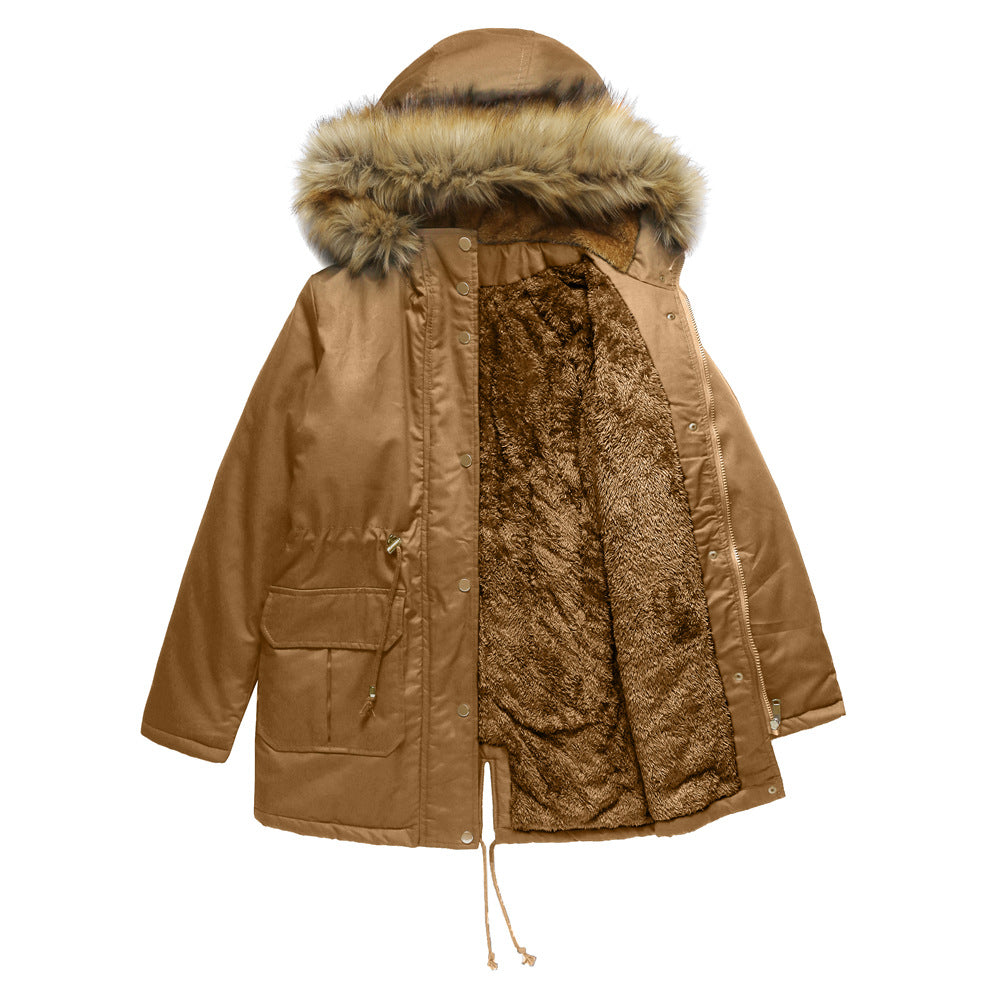 Damen warme Outdoor-Parka mit abnehmbarer Kapuze und luxuriösem Kunstfell ModeGeist