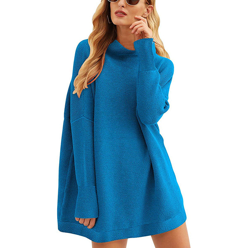 Damen Lässiger Langarm-Strickpulli mit überschnittener Schulter ModeGeist