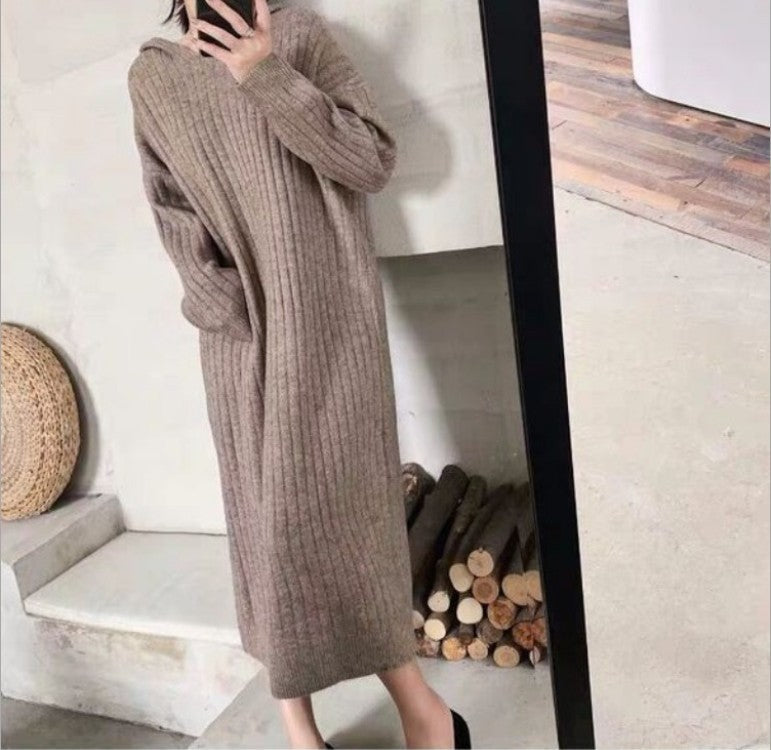 Damen Strickkleid mit geripptem Design und lässigem Schnitt ModeGeist