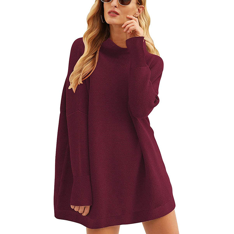 Damen Lässiger Langarm-Strickpulli mit überschnittener Schulter ModeGeist