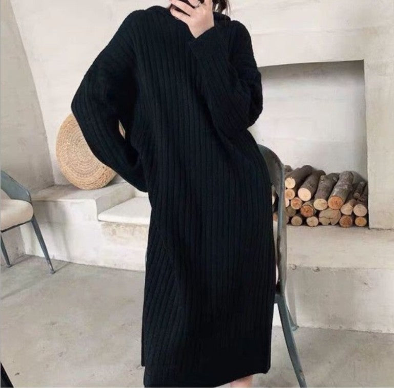 Damen Strickkleid mit geripptem Design und lässigem Schnitt ModeGeist