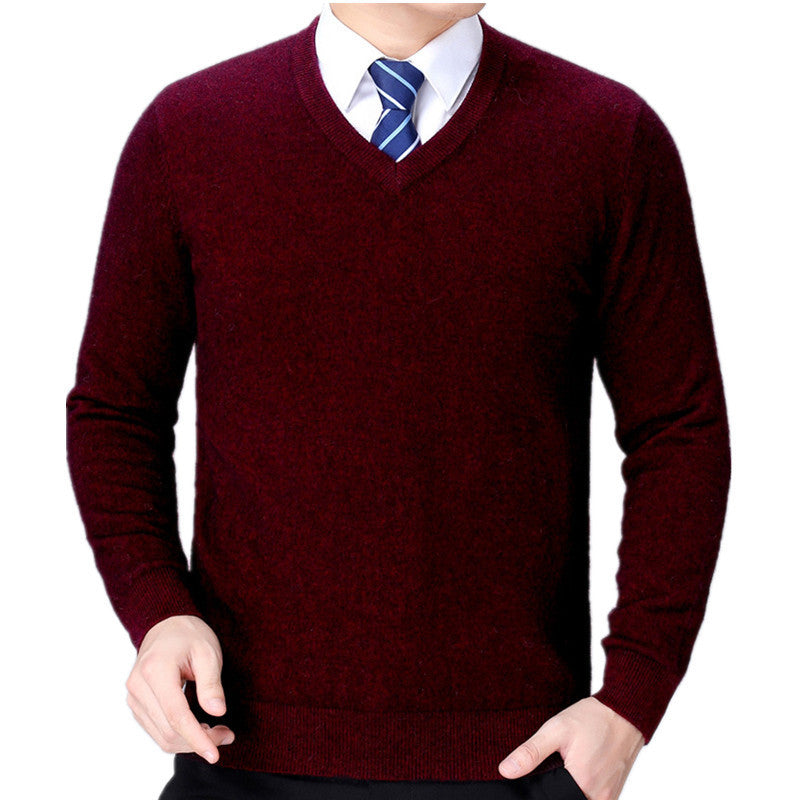 Herren V-Ausschnitt Strickpullover aus weichem Baumwollmix ModeGeist