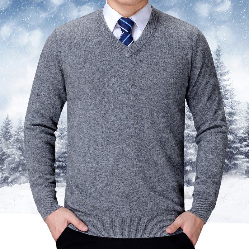 Herren V-Ausschnitt Strickpullover aus weichem Baumwollmix ModeGeist