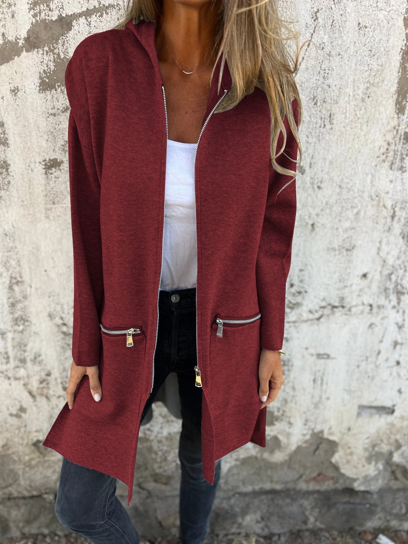 Langer Kapuzenpullover für Damen von Fudus