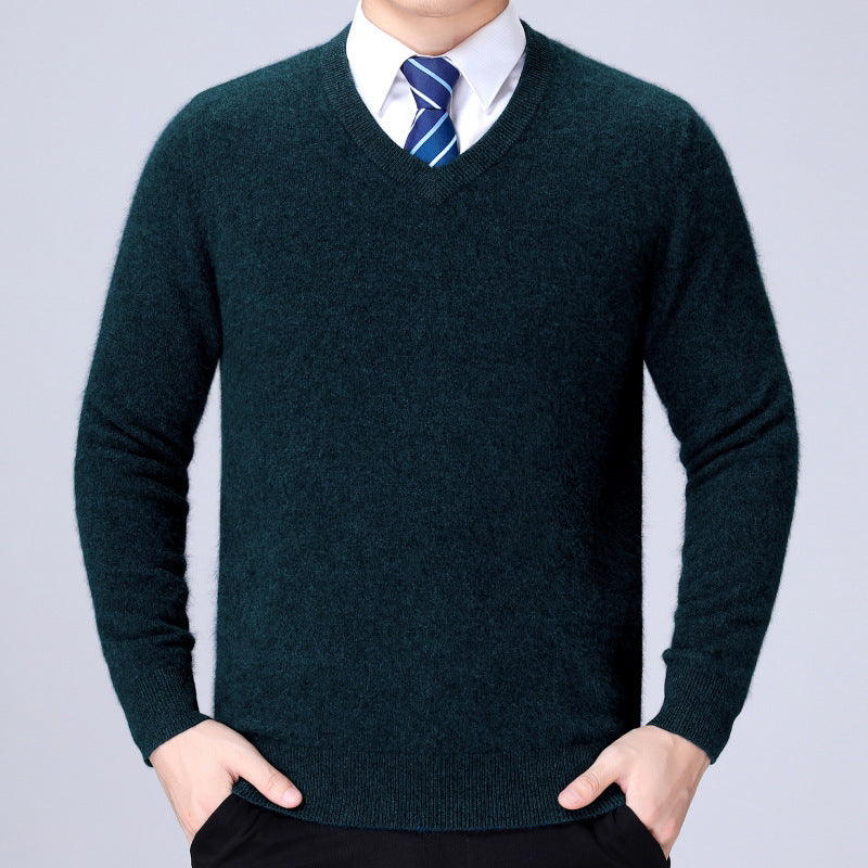 Herren V-Ausschnitt Strickpullover aus weichem Baumwollmix ModeGeist