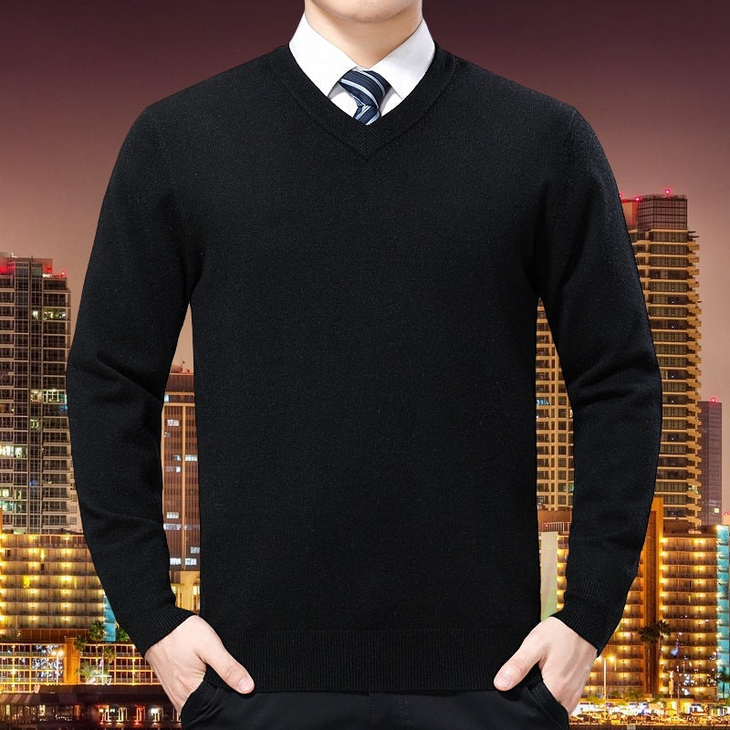 Herren V-Ausschnitt Strickpullover aus weichem Baumwollmix ModeGeist