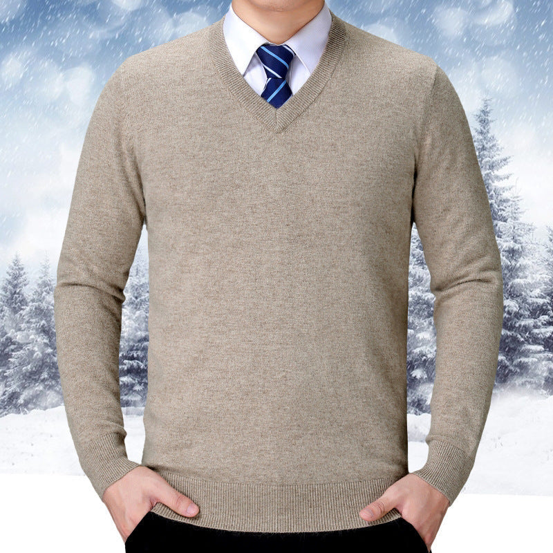 Herren V-Ausschnitt Strickpullover aus weichem Baumwollmix ModeGeist