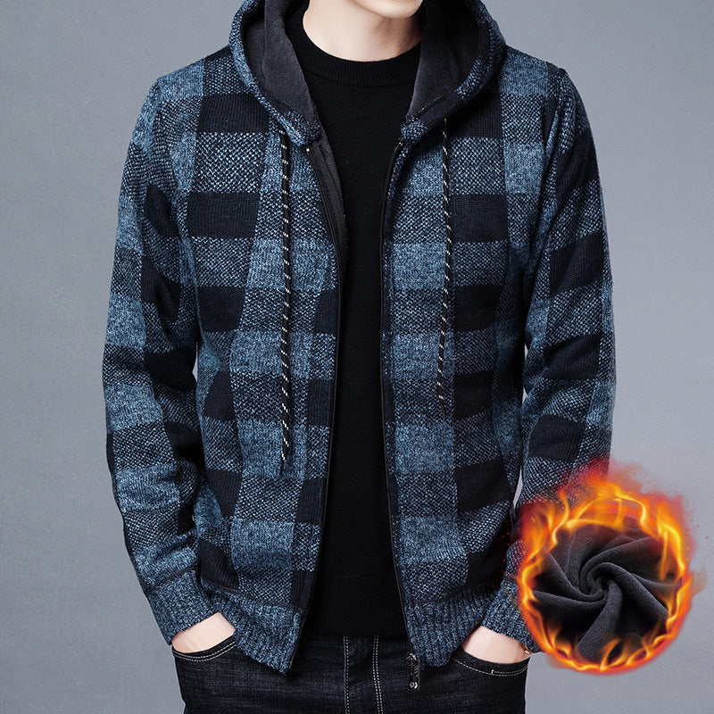 Herren gemütlicher Sweatshirtjacke mit Wollmix ModeGeist