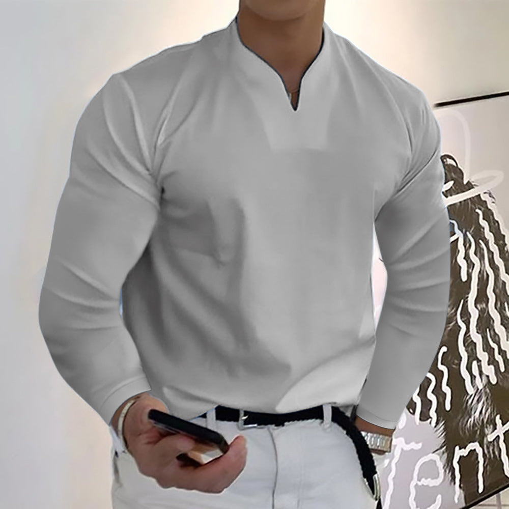 Crispin Baumwoll-T-Shirt für Herren, lässig, Langarm