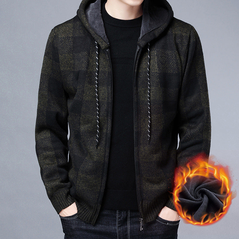 Herren gemütlicher Sweatshirtjacke mit Wollmix ModeGeist
