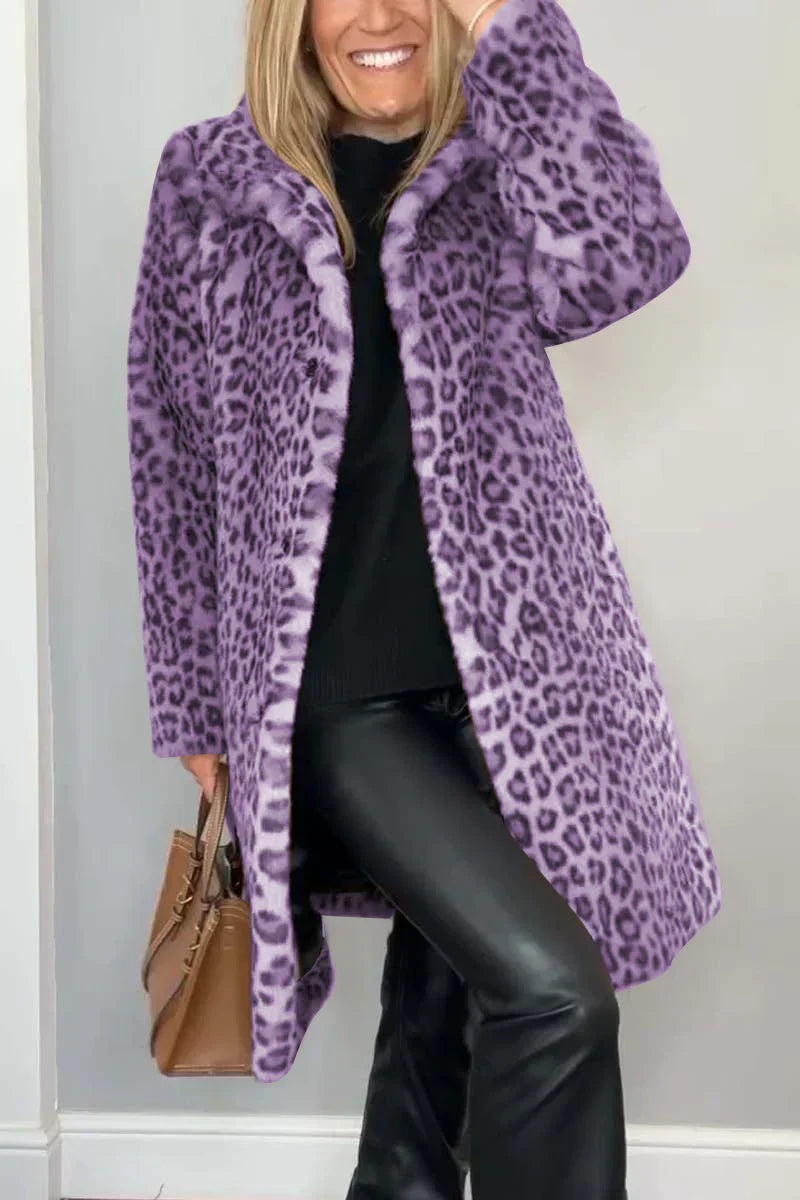 ModeGeist | Damen - Wintermantel mit Animal - Print