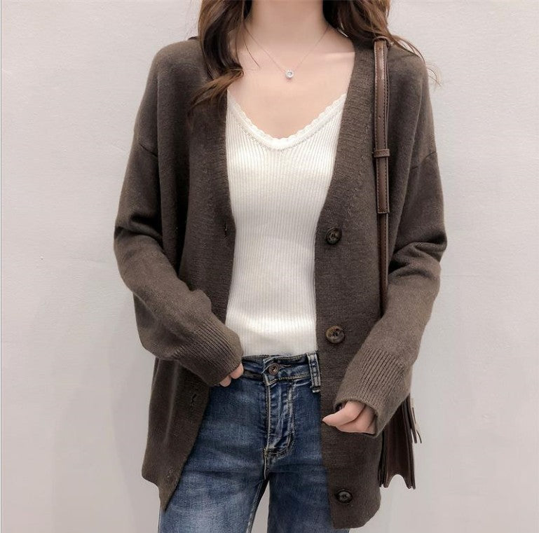 Damen Strickjacke mit knöpfbarem Design ModeGeist