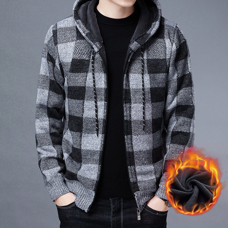 Herren gemütlicher Sweatshirtjacke mit Wollmix ModeGeist