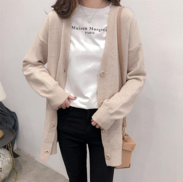 Damen Strickjacke mit knöpfbarem Design ModeGeist