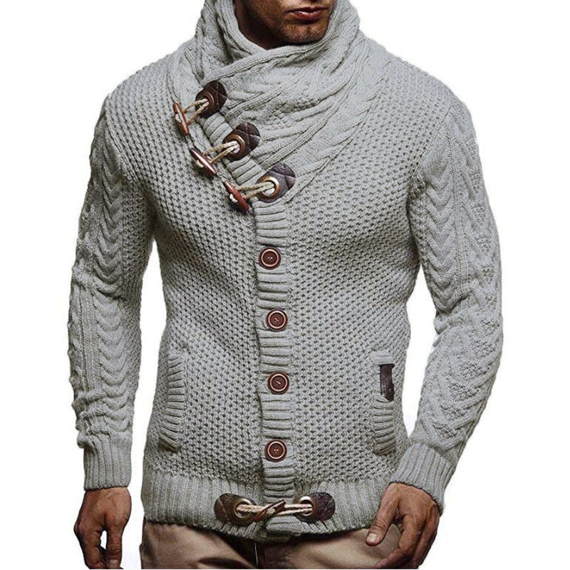Herren Strickjacke mit asymmetrischem Kragen ModeGeist