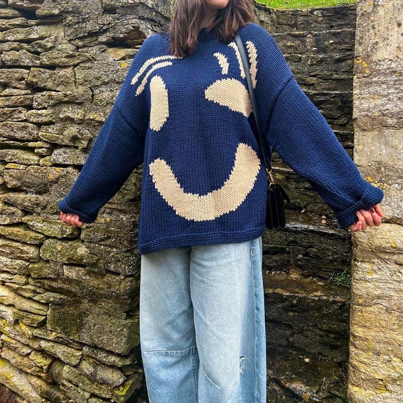 ModeGeist | Smiley Strickpullover