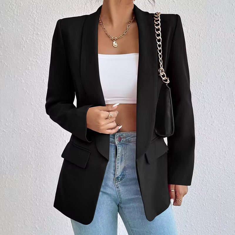 Avelena: Elegantes Blazer mit offenem Vorderteil und langen Ärmeln