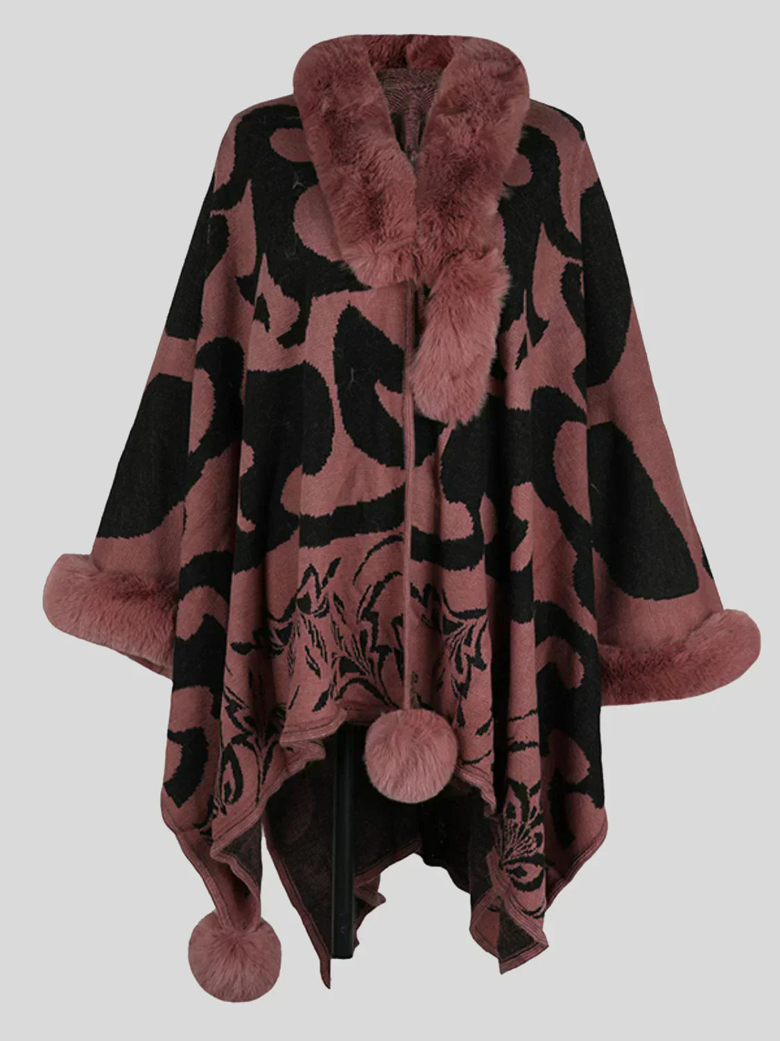 ModeGeist | Stilvolles Poncho für Den Winter mit Druck