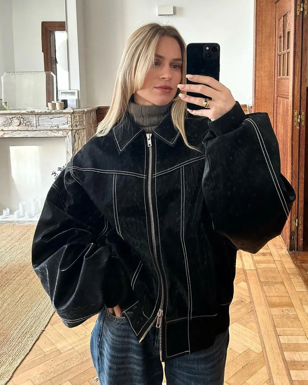 ModeGeist | Oversized Bomberjacke Stilvoll und Wärmeresistent Perfekt für Herbst und Winter
