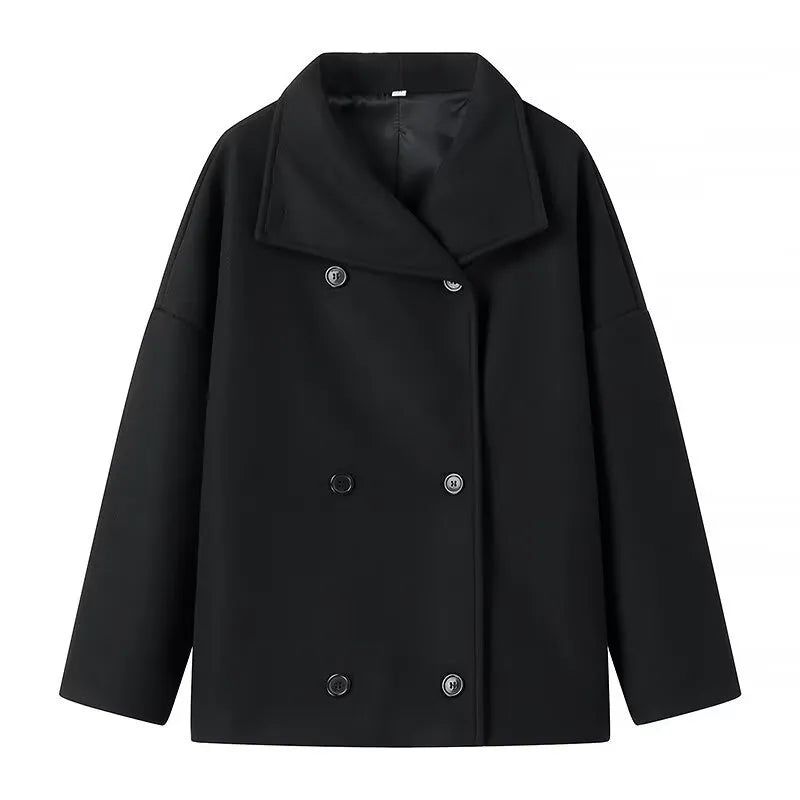 ModeGeist | Damen-Wickelmantel mit breitem Revers Rebeca