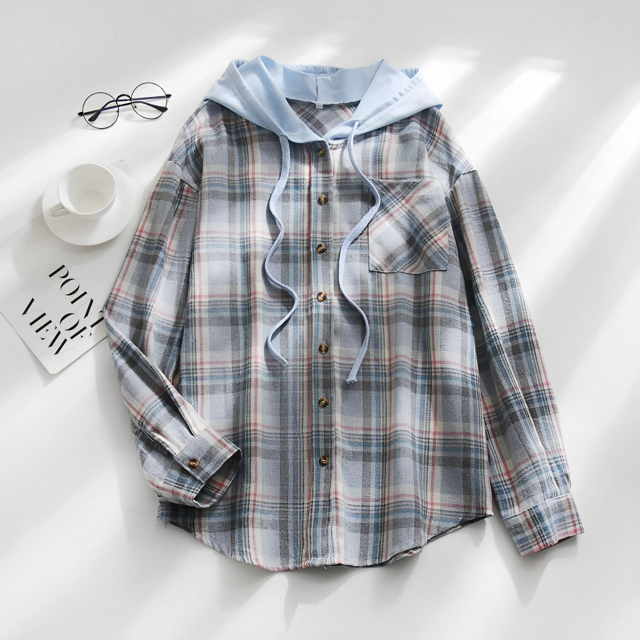 Karierter Kapuzenpullover für Frauen von Fudus