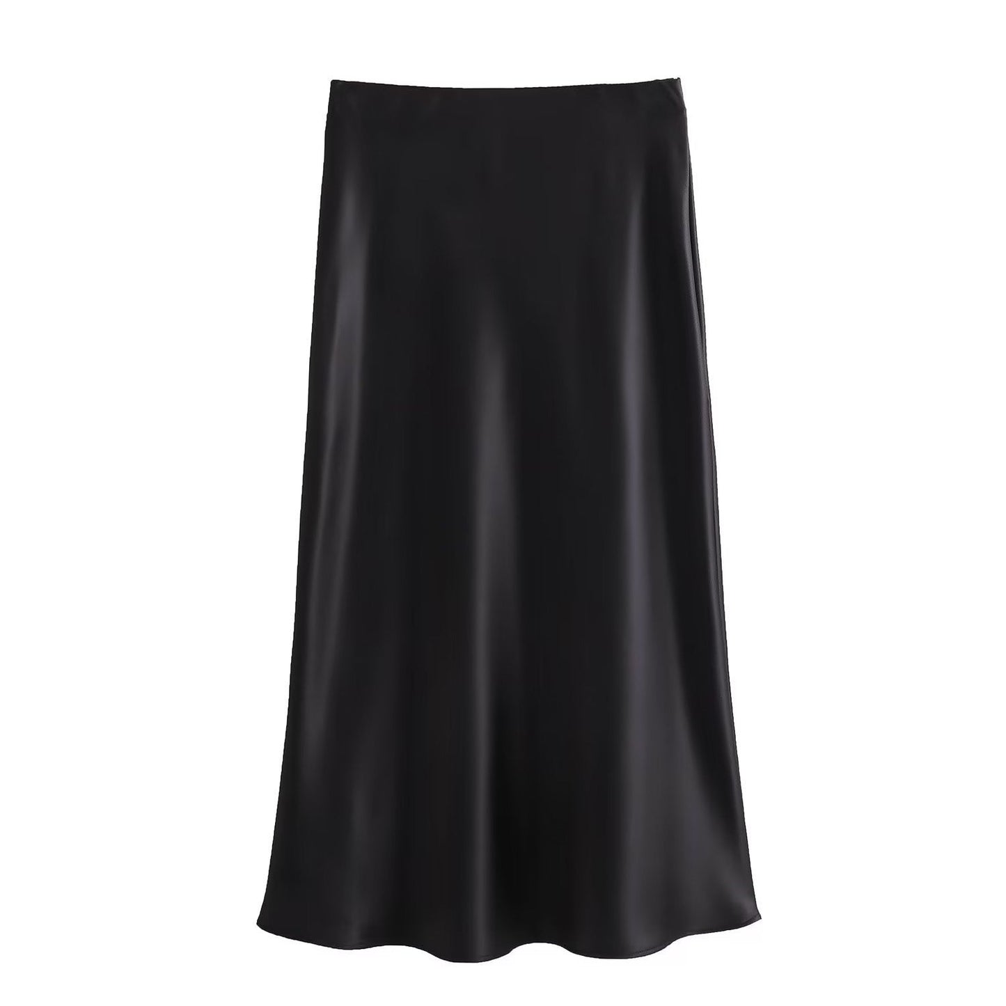 Edler Seidensatin-Rock von Alva mit hoher Taille