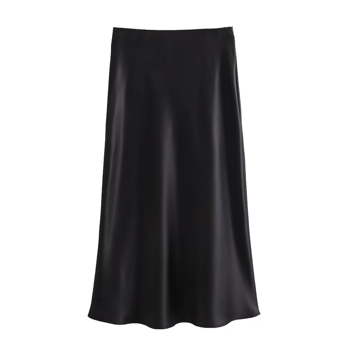 Edler Seidensatin-Rock von Alva mit hoher Taille