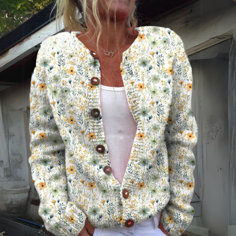 ModeGeist | Bequemer Strick Damen Cardigan mit Knöpfen