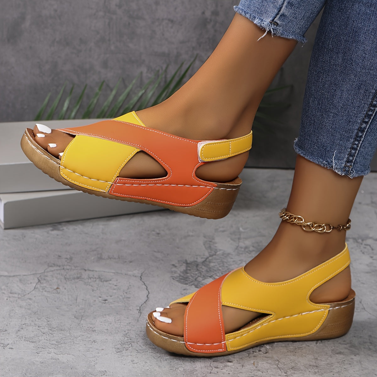 MODEGEIST Damen Sandalen Verstellbar Gepolstertes Fußbett Komfort