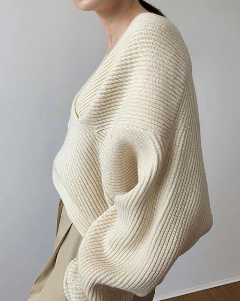 ModeGeist | Rippstrick-cross-over-pullover Weich und Elegant Moderne Passform