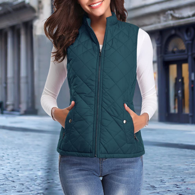 ModeGeist | Elegante Steppjacke mit Zipper für Damen