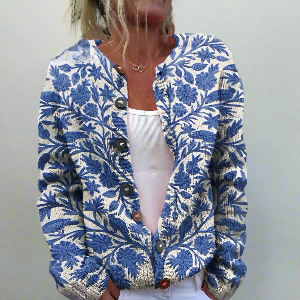 ModeGeist | Blumenmusterjacke mit Frischem Look