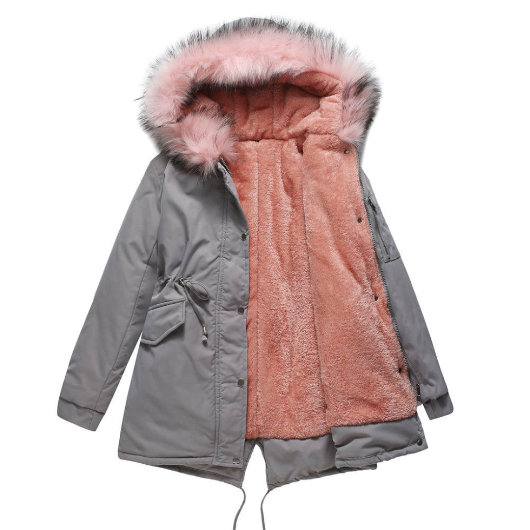 ModeGeist | Winter Parka Jacke Niedrigknöpfen