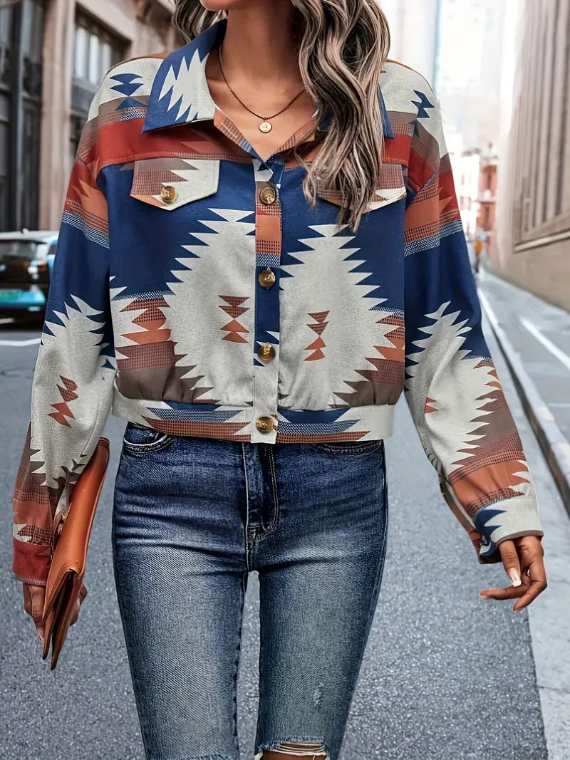 Farbige Jacke mit geometrischem Muster von Eynora