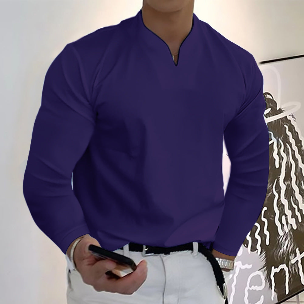 Crispin Baumwoll-T-Shirt für Herren, lässig, Langarm