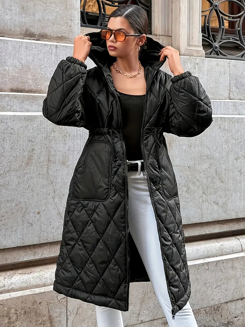 Keynaris | Kuschelige Midilänge-Pufferjacke mit Kapuze