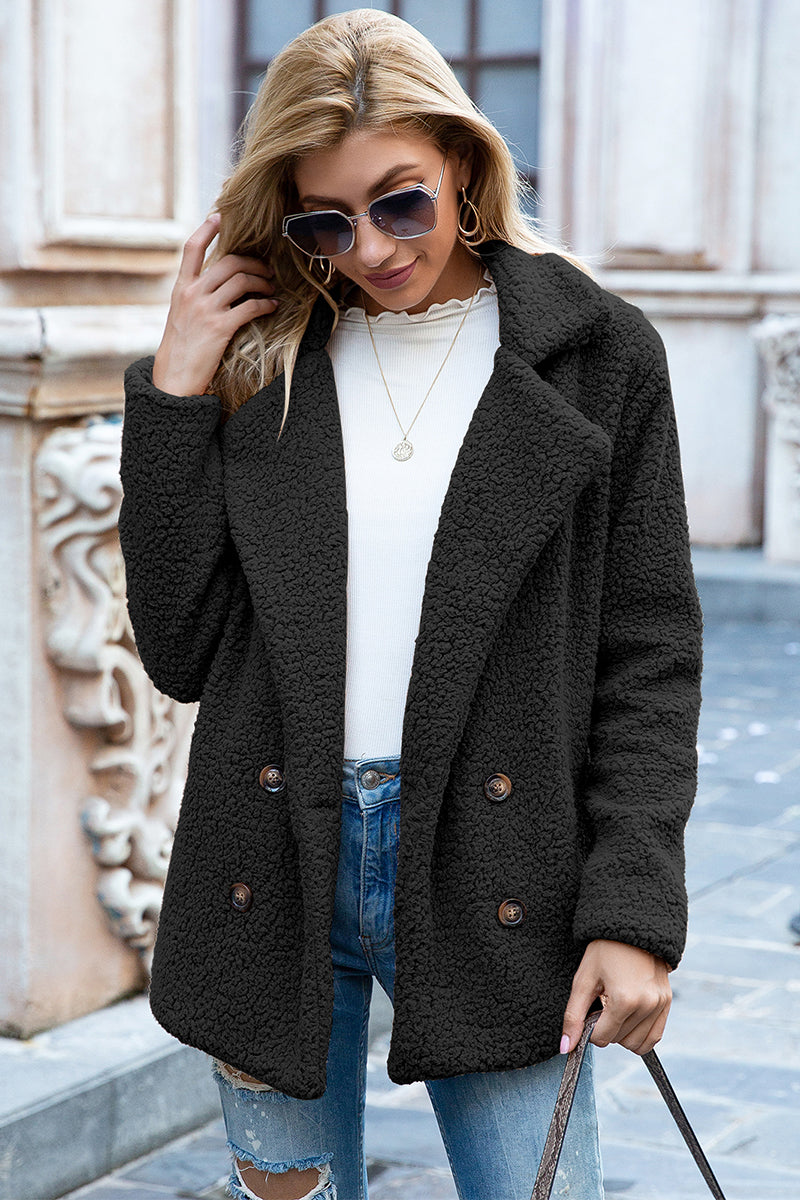 ModeGeist | Full Size Reverskragen Sherpa Mantel