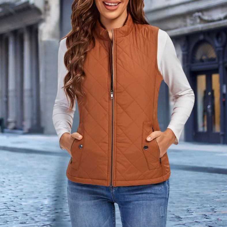 ModeGeist | Elegante Steppjacke mit Zipper für Damen