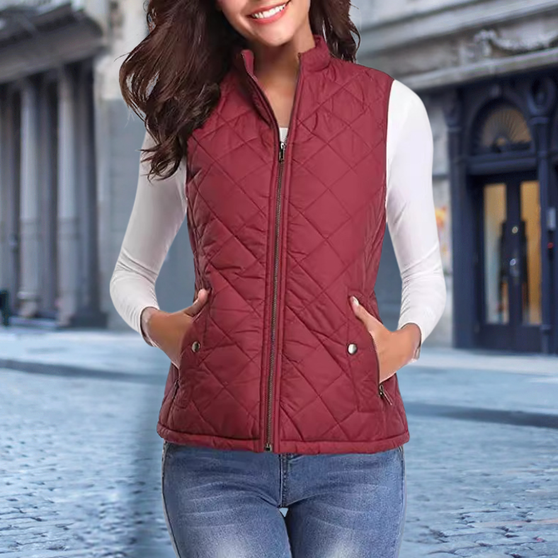 ModeGeist | Elegante Steppjacke mit Zipper für Damen