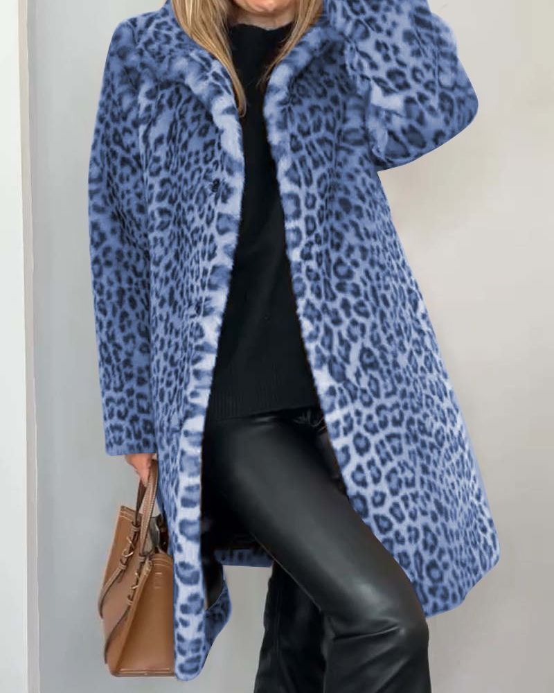 ModeGeist | Leoparden Lange Weiche Jacke