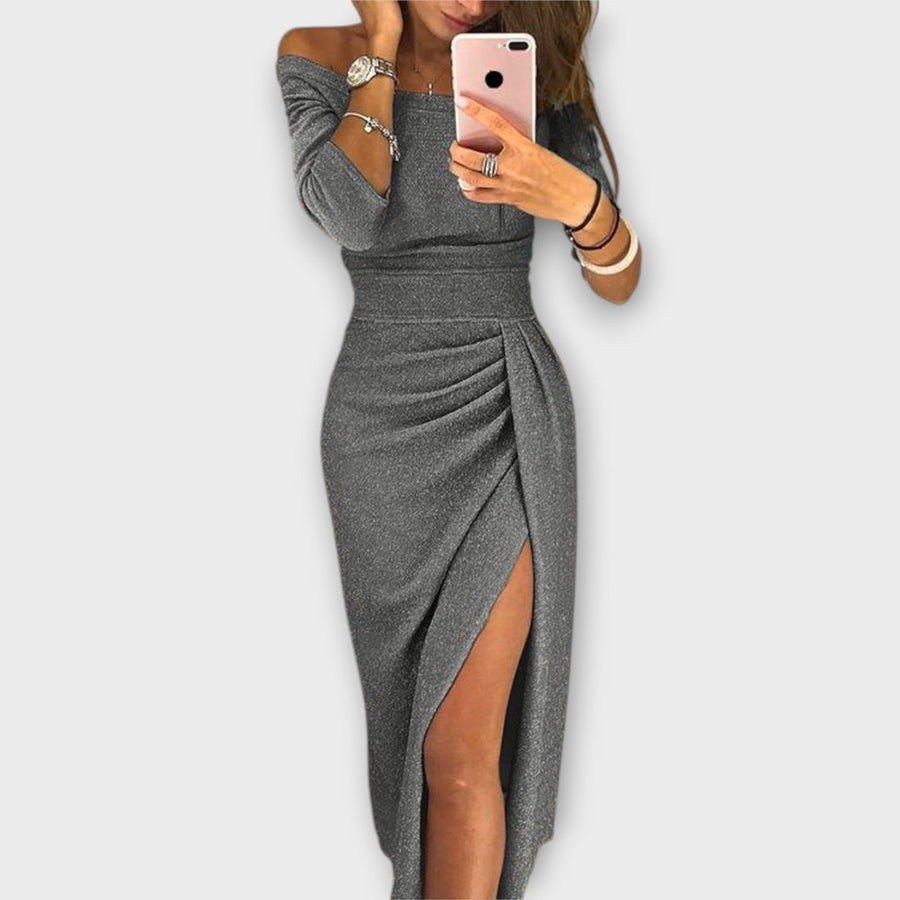 HATICE: Midi-Kleid mit seitlichem Schlitz