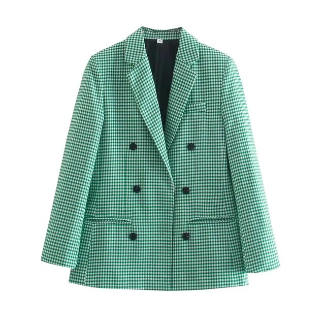 Blazer mit Doppelreiher-Knopfleiste und transparentem Kragen