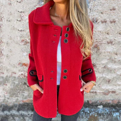ModeGeist | Stilvolle Jacke Knopfverschluss Eleganter Alltagschnitt