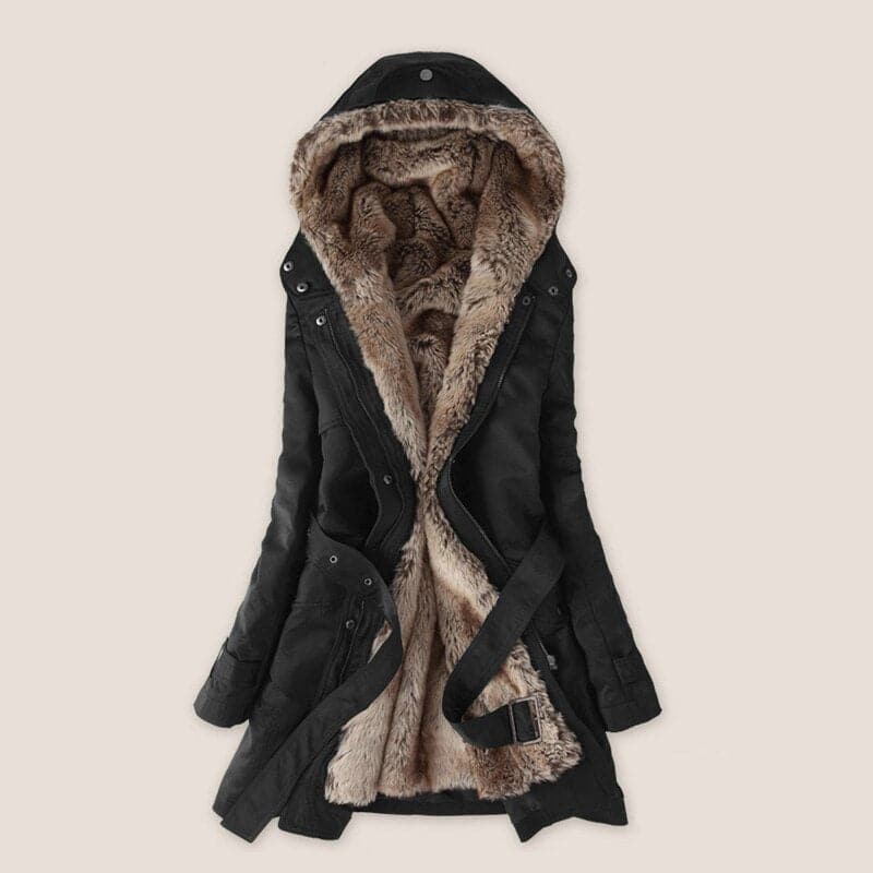ModeGeist | Kunstfell Gefütterter Parka - Kapuzen-Parka Bis Zur Mitte Des Oberschenkels