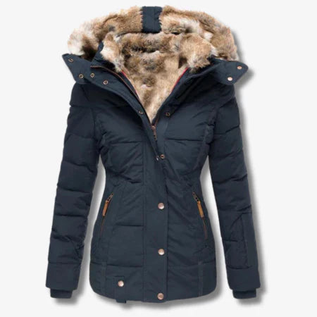 ModeGeist | Winterjacke mit Kapuze und Reißverschluss für Frauen ideal für kalte Tage