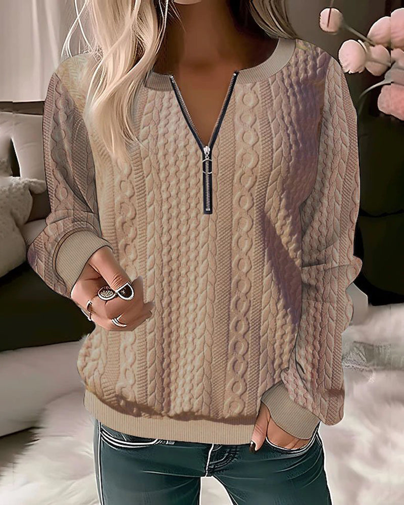ModeGeist | Schlichter Pullover mit Reißverschluss