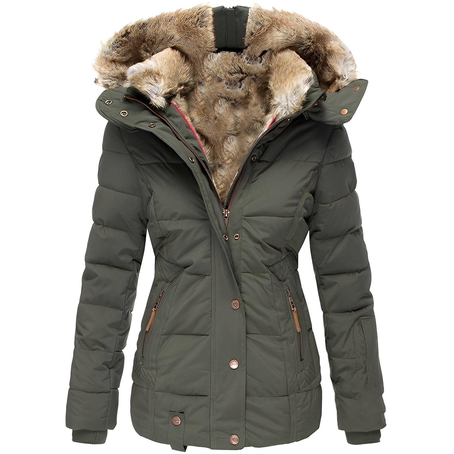 ModeGeist | Stilvolles schlankes Jacket mit Fellkragen für Frauen