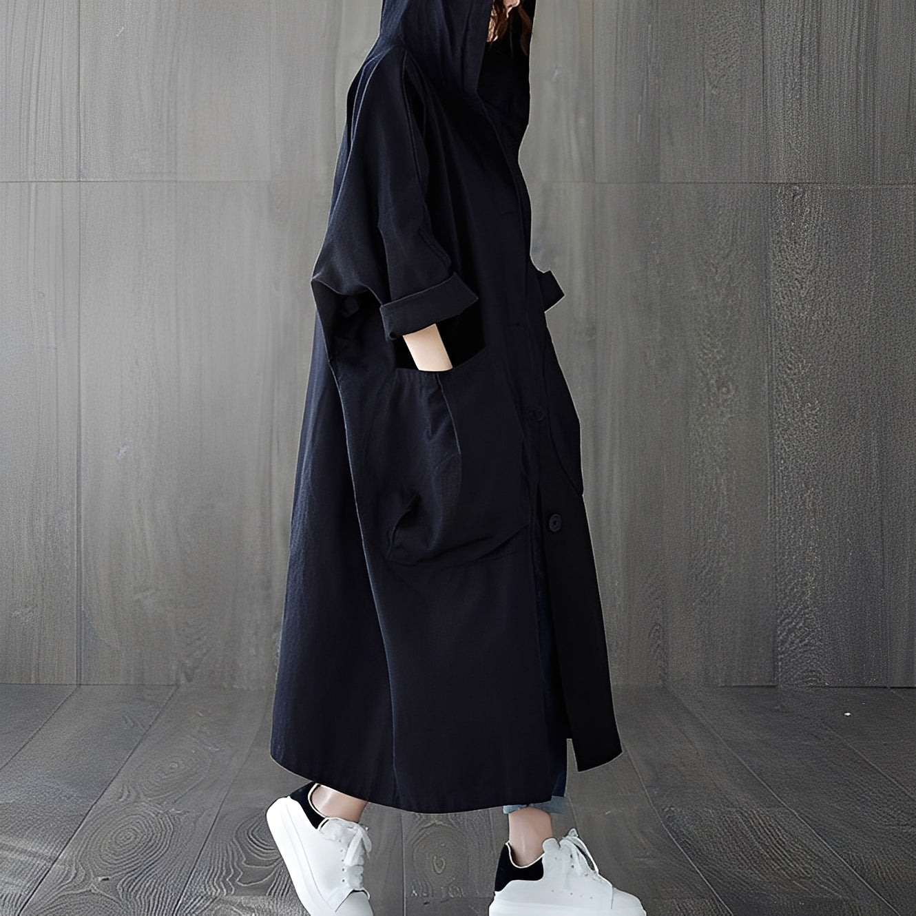 ModeGeist | Moderner Trenchcoat mit Taschen für Frauen