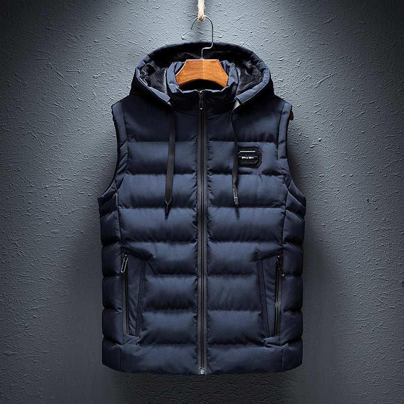 ModeGeist | Modernes Fleece-Westen mit Kapuze für Herren